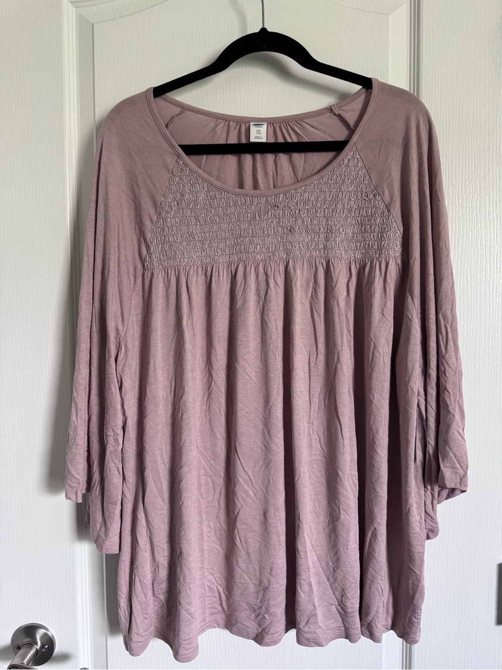 Old Navy Mauve Smocked Yoke Long Sleeve Tunic